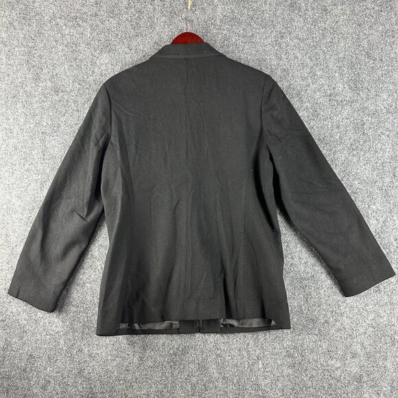 Harris Wallace Jacket Womens 12 Black Wool Blend Full Zip Lined Collared - Picture 6 of 7